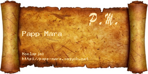 Papp Mara névjegykártya